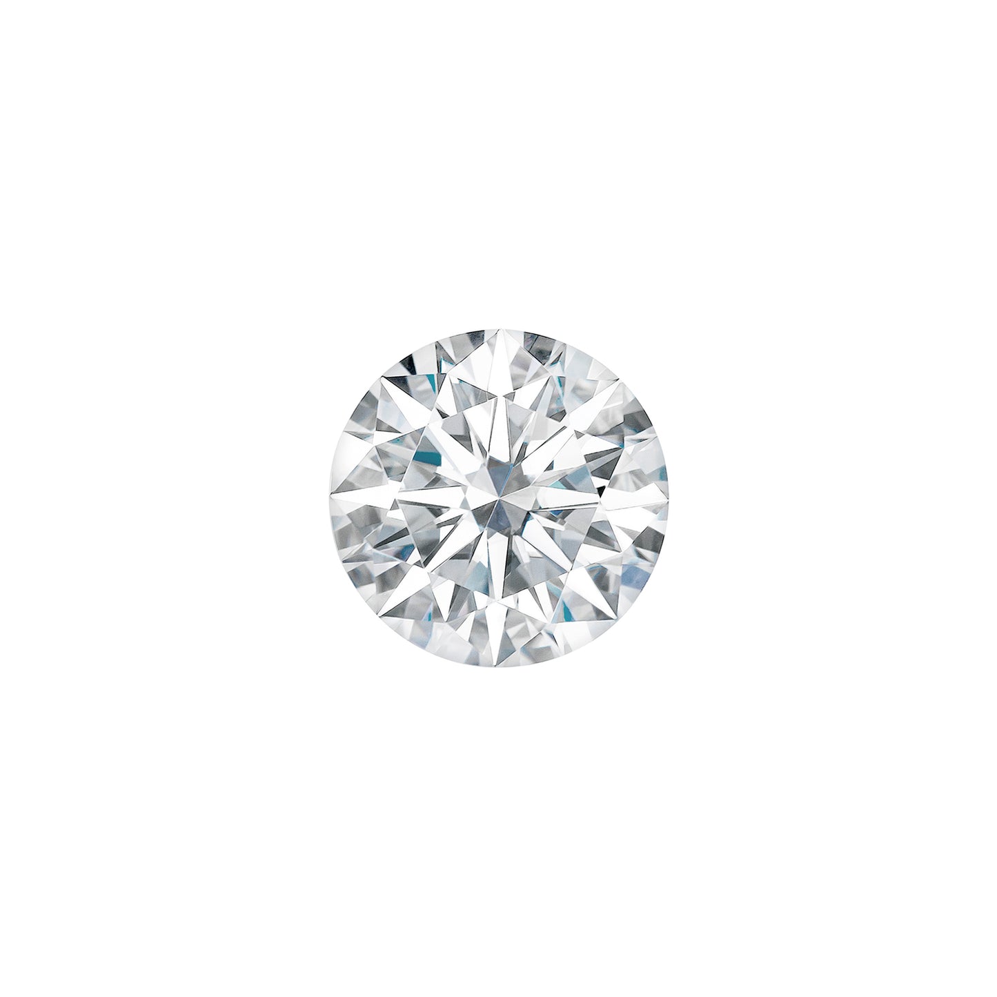 Moissanite 0.51CTW DEW Round Near-Colorless Hearts & Arrows Moissanite