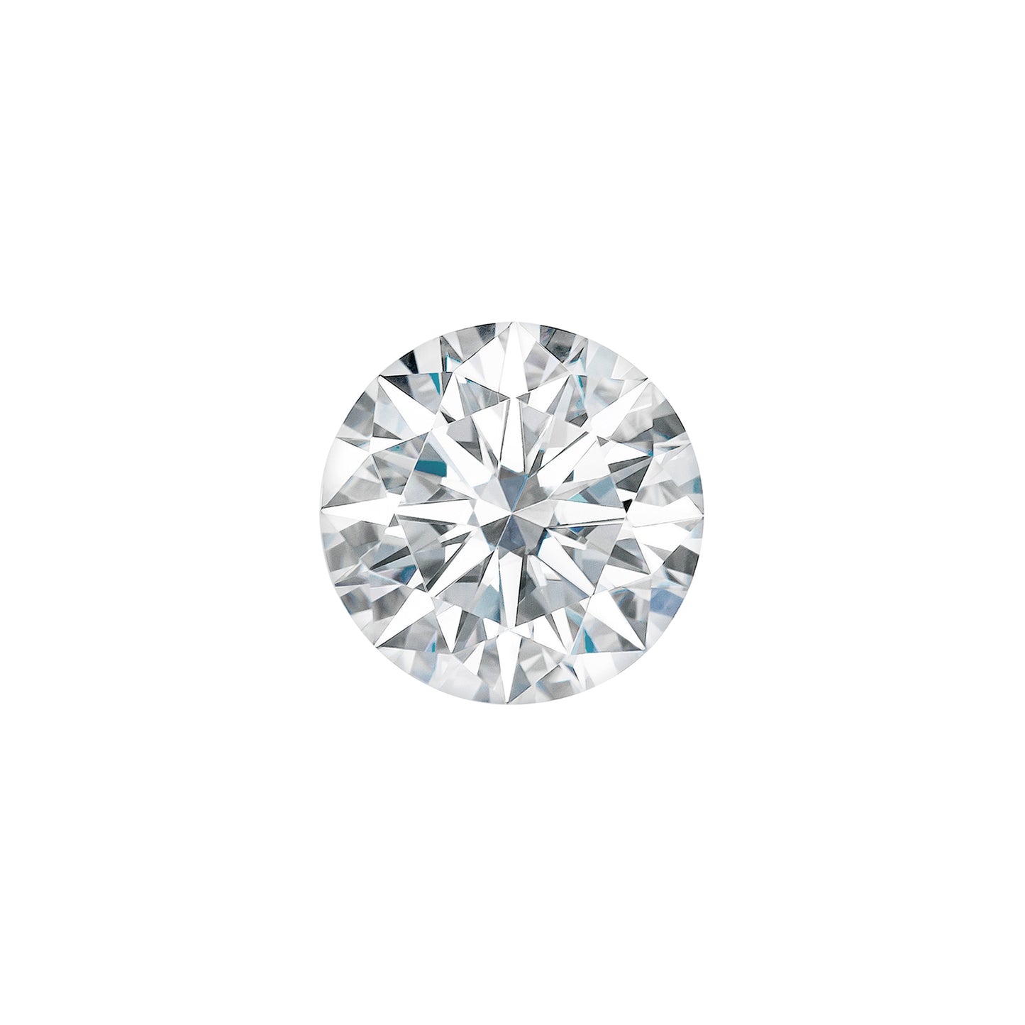 Forever One 0.64CTW DEW Round Near-Colorless Hearts & Arrows Moissanite