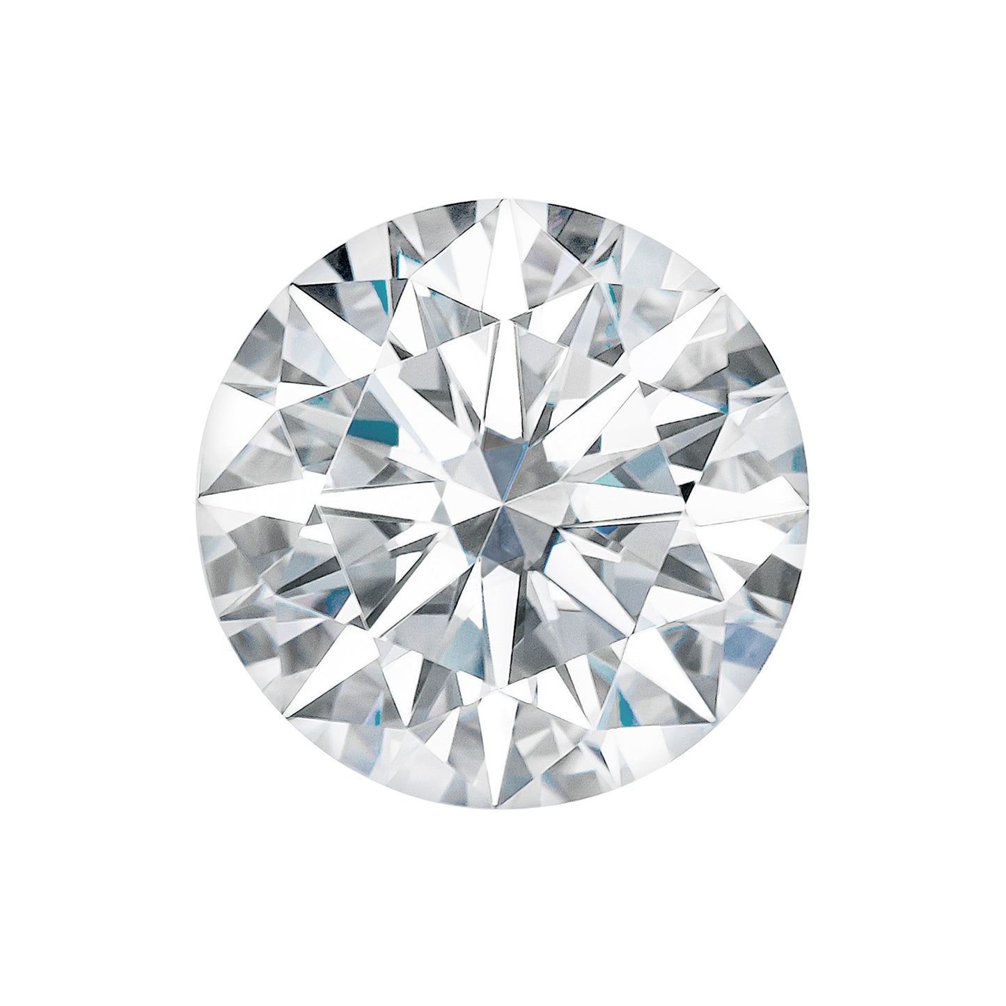 Moissanite 2.73CTW DEW Round Near-Colorless Hearts & Arrows Moissanite