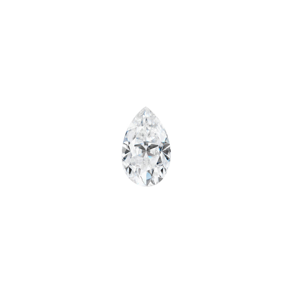 Forever One 0.12CTW DEW Pear Colorless Brilliant Cut Moissanite