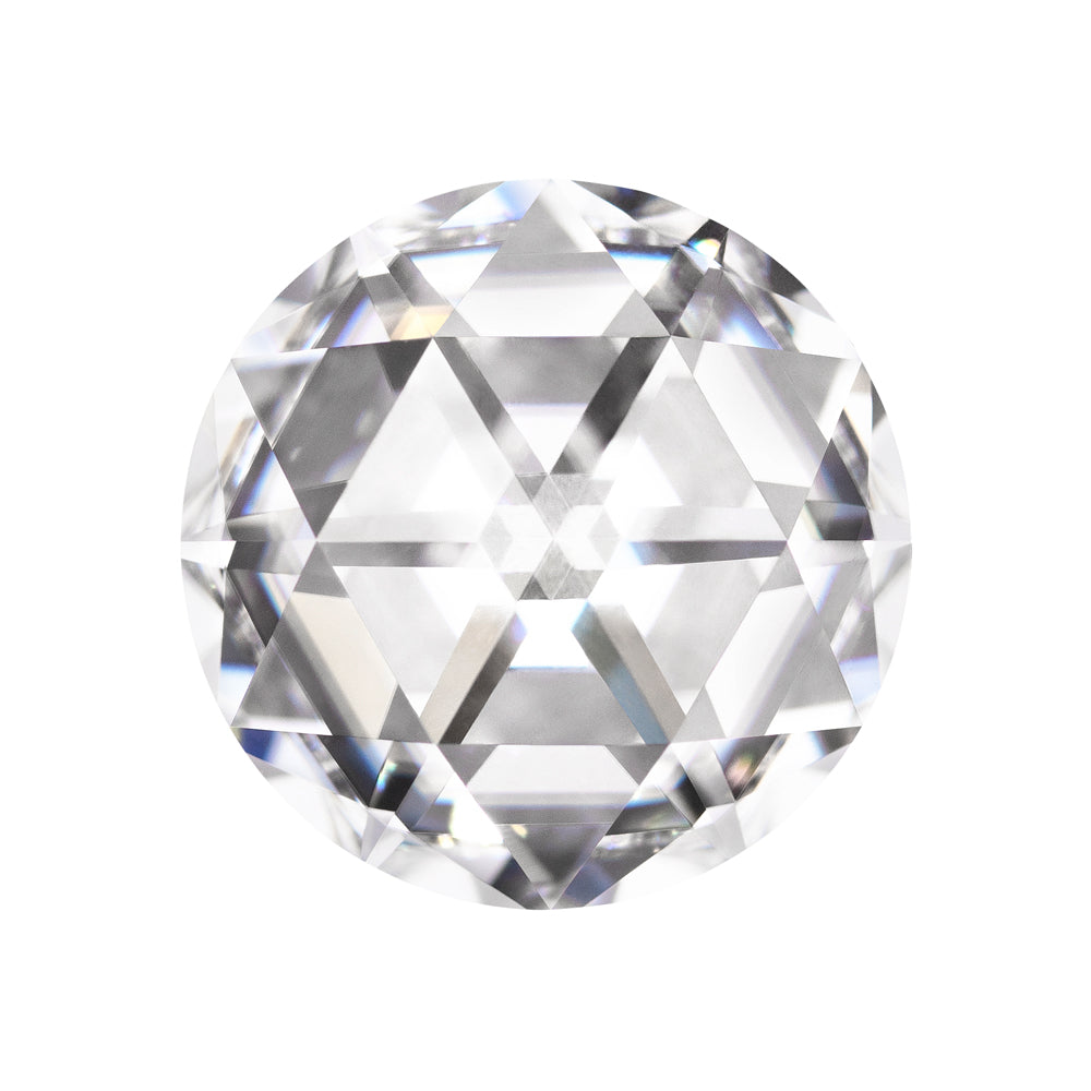 Moissanite 3.51CTW DEW Round Colorless DuetRose Cut Moissanite