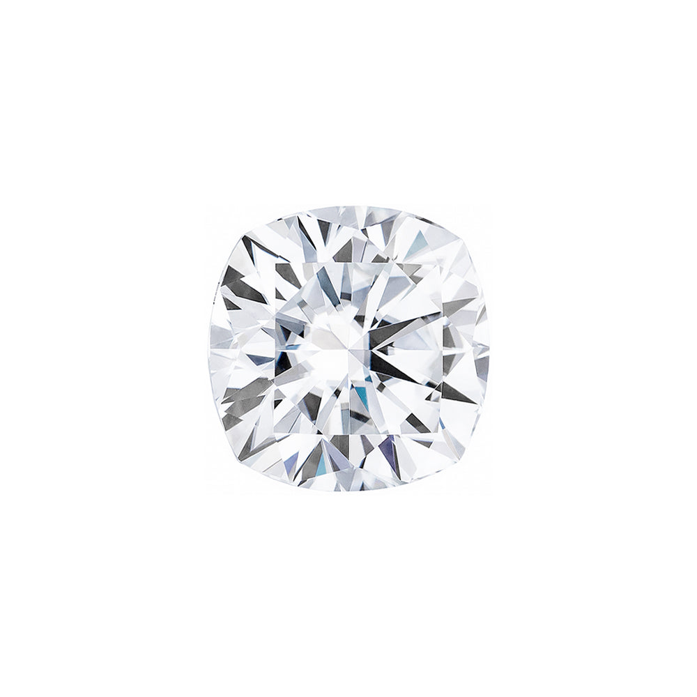 Moissanite 1.01CTW DEW Cushion Near-Colorless Hearts & Arrows Moissanite