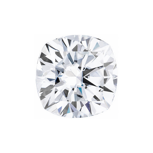 Moissanite 2.28CTW DEW Cushion Near-Colorless Hearts & Arrows Moissanite