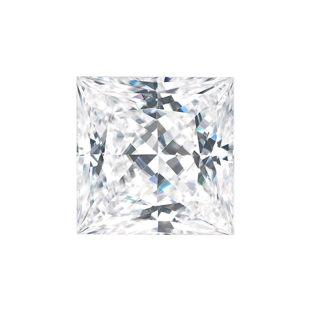 Forever One 2.30CTW DEW Square Near-Colorless Princess Cut Moissanite
