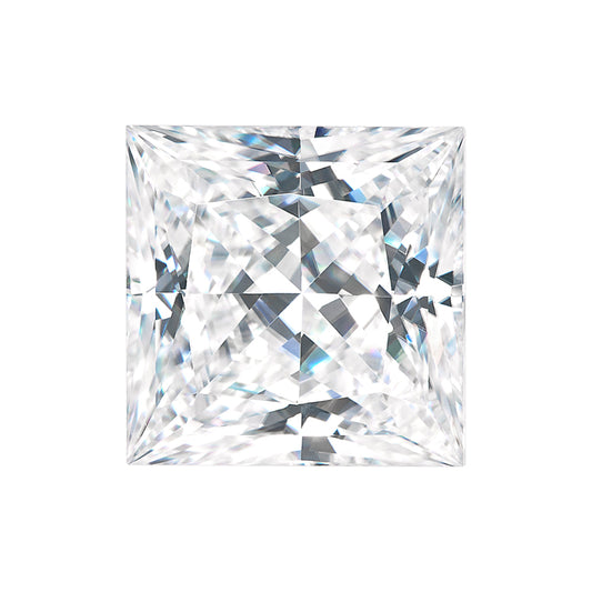 Moissanite 3.20CTW DEW Square Near-Colorless Princess Cut Moissanite