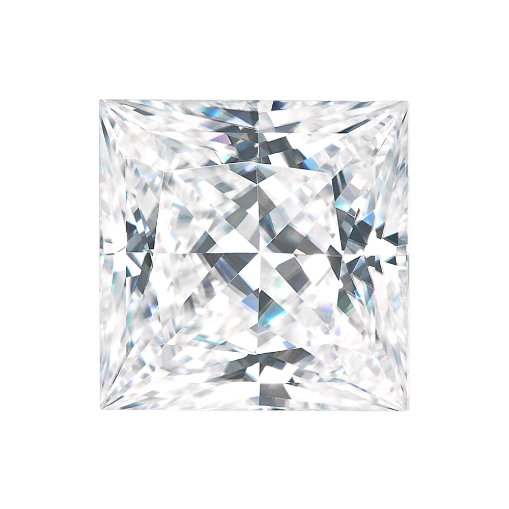 Moissanite 3.90CTW DEW Square Colorless Princess Cut Moissanite