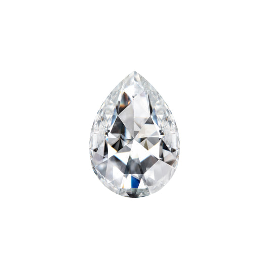 Moissanite 0.45CTW DEW Pear Near-Colorless Rosette Cut Moissanite