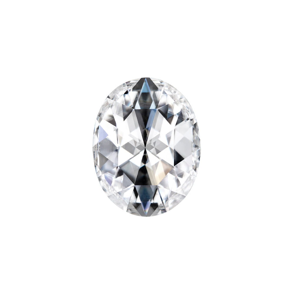 Forever One 0.54CTW DEW Oval Near-Colorless Rosette Cut Moissanite