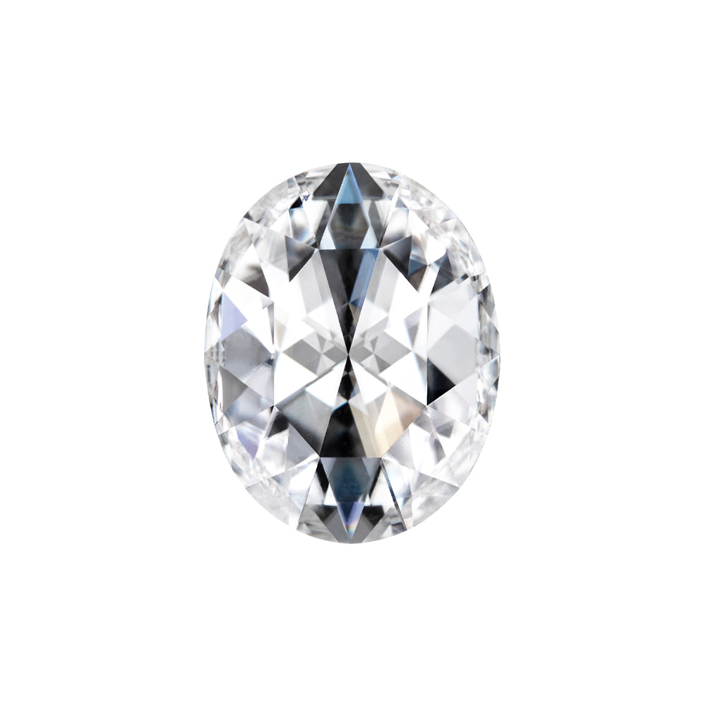 Forever One 0.72CTW DEW Oval Near-Colorless Rosette Cut Moissanite